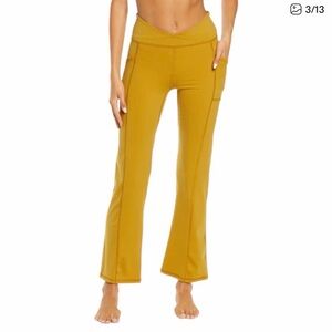 Free People Movement Yellow Shanti Straight Leg Pants Sz XS